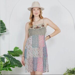 Boho Floral Patchwork Summer Dress